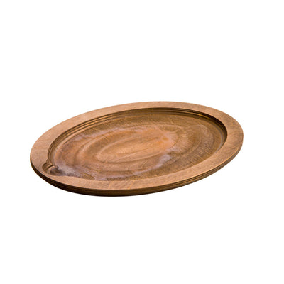 Oval Serving Griddle w/Oval Wood Underliner