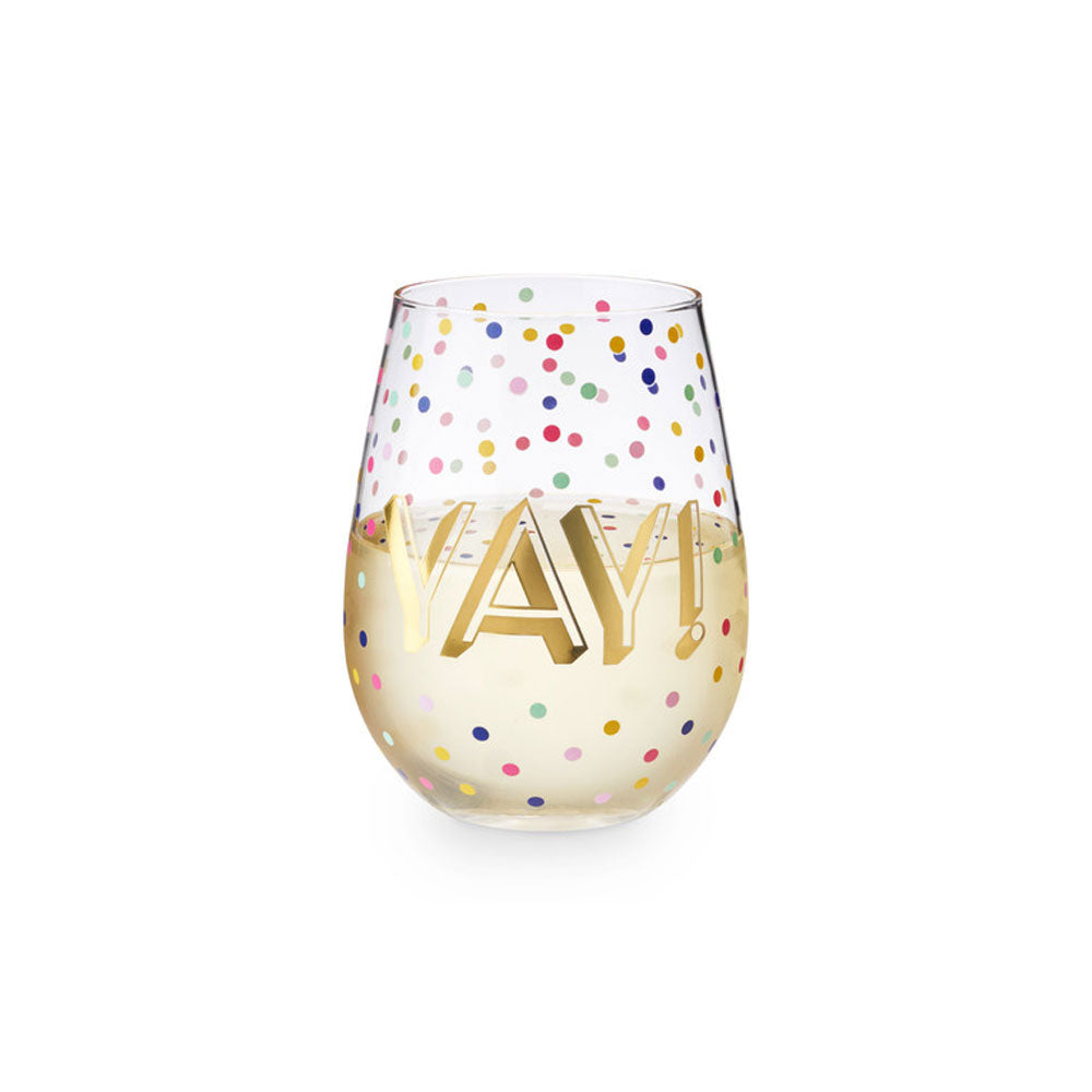 Yay! Stemless Wine Glass - Barque Gifts