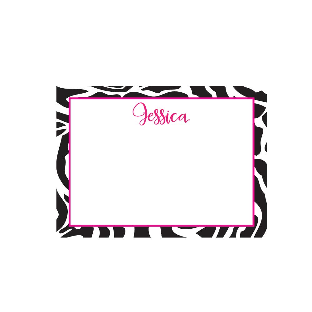 Zebra Print Flat Note - Barque Gifts